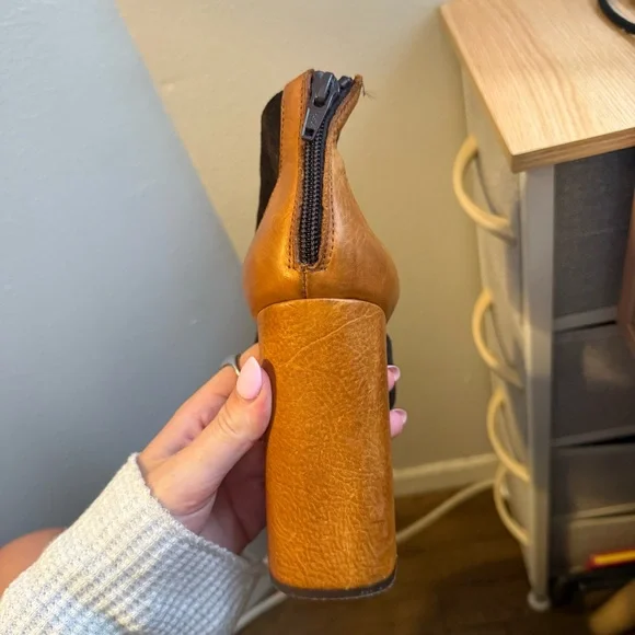 Free People Two-Tone Suede Platform Heels - Picture 8 of 14